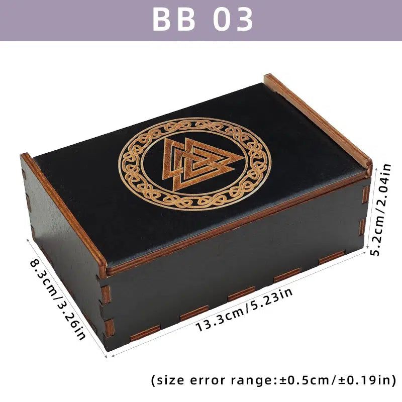 Tarot Cards Storage Box Crystals Jewelry Astrology Wooden Storage Box-MoonChildWorld