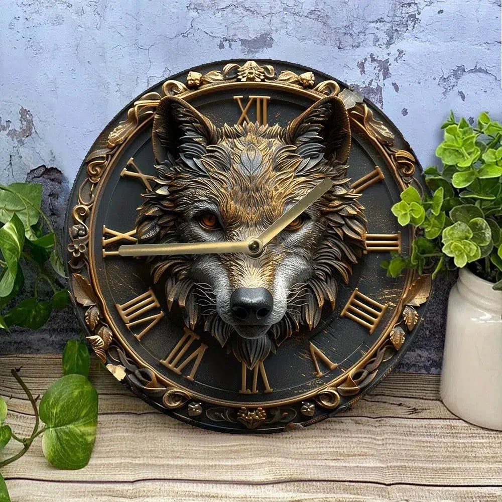 Spirit Wolf Wall Clock Mystic Wall Decor-MoonChildWorld