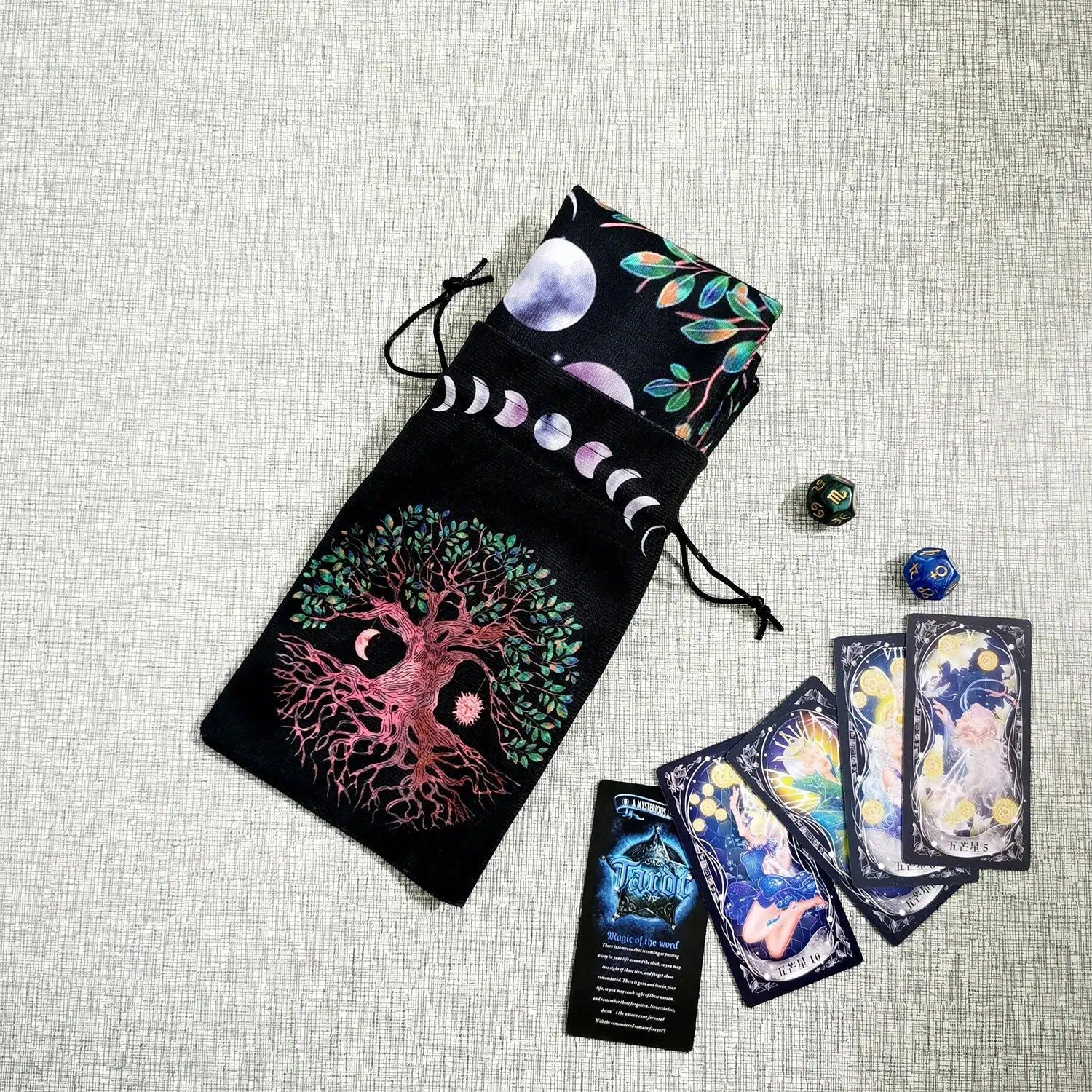 (Free Bag) Tree of life Altar Tarot Card Tablecloth Pagan Altar Cloth-MoonChildWorld