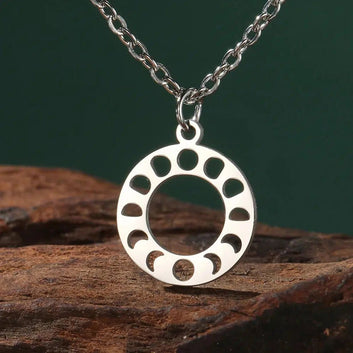 Lunar Cycle Moon Phase Necklace Wiccan Jewelry