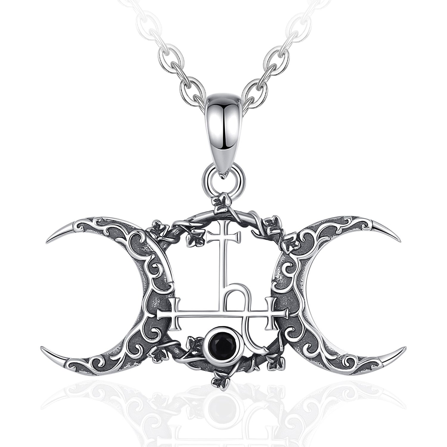 Lilith Sigil Necklace Triple Moon Goddess Necklace