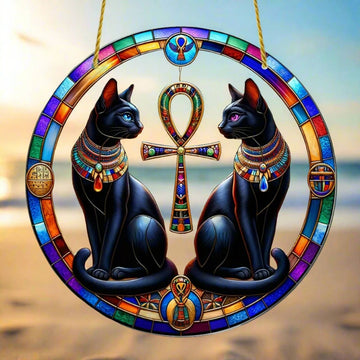 Egyptian Buster Cat Goddess Acrylic Suncatcher Ancient Egyptian Decor-MoonChildWorld