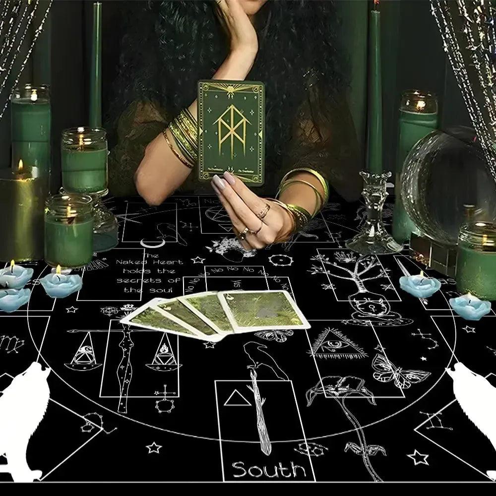 Gothic Witchcraft Altar Cloth Wicca Tarot Divination Table Cloth For Reading-MoonChildWorld