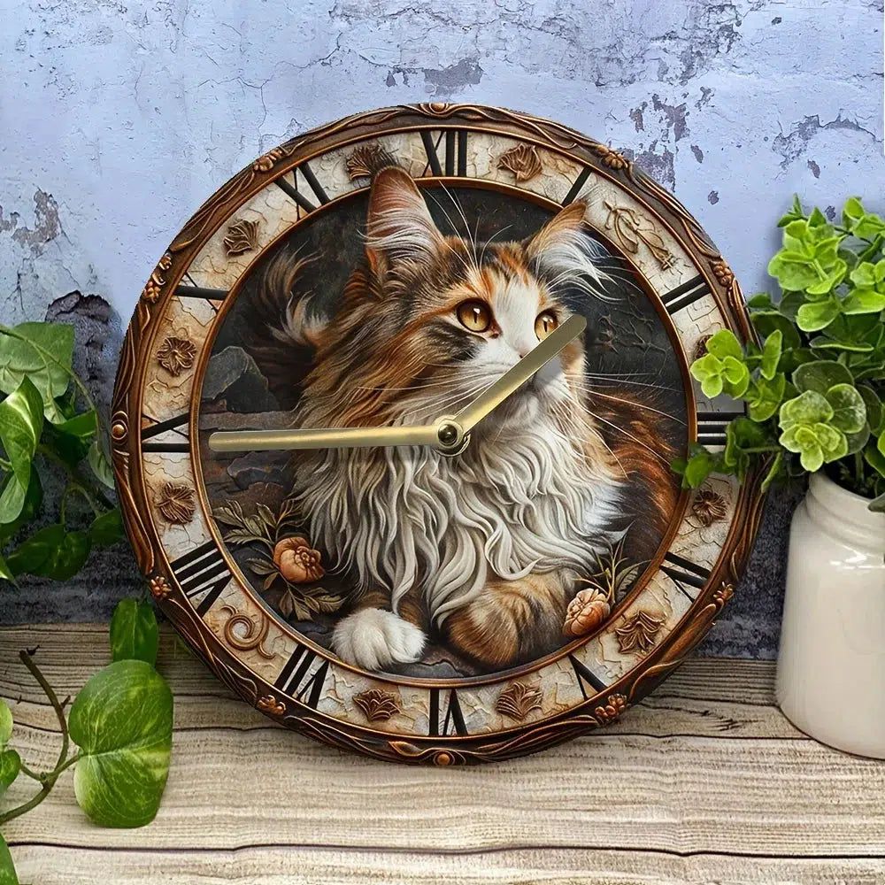 Maine Coon Cat Wall Clock-MoonChildWorld