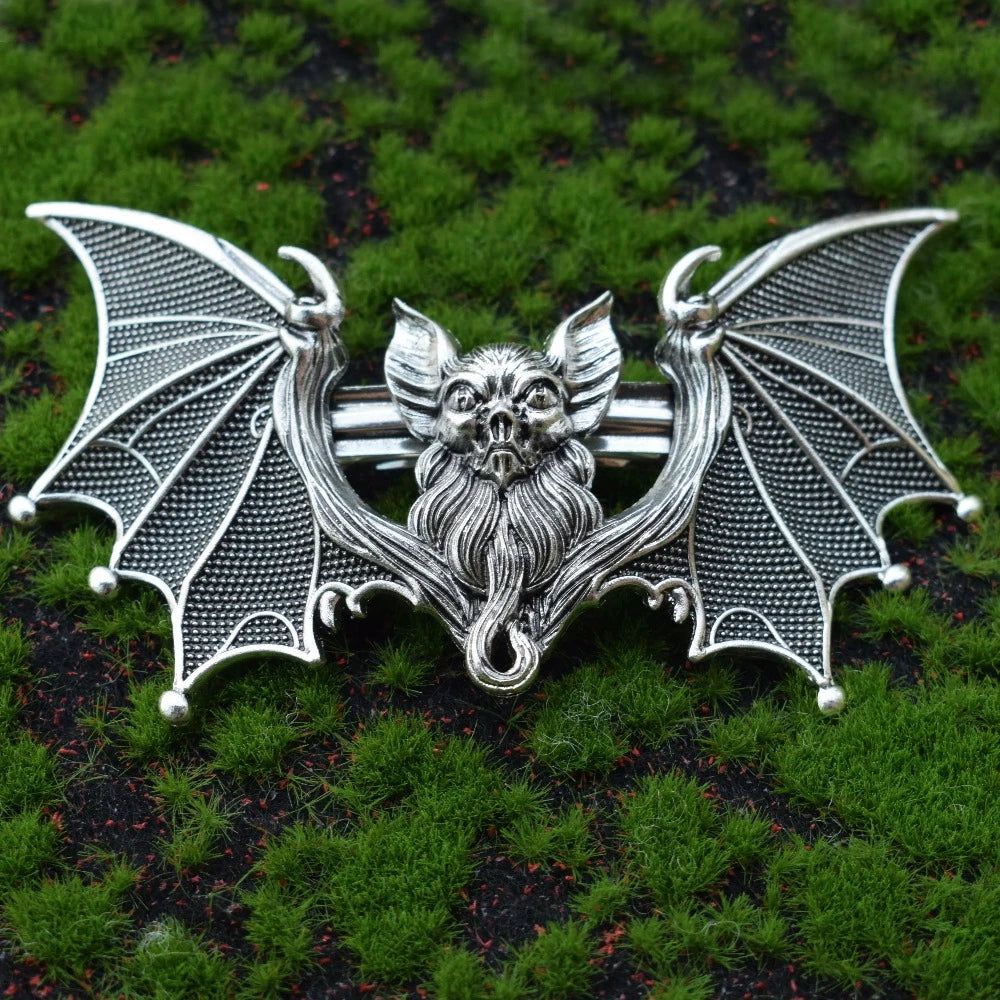 Gothic Bat Hairpin Halloween Bat Barrette Barrette Witchy Hair Accessory-MoonChildWorld