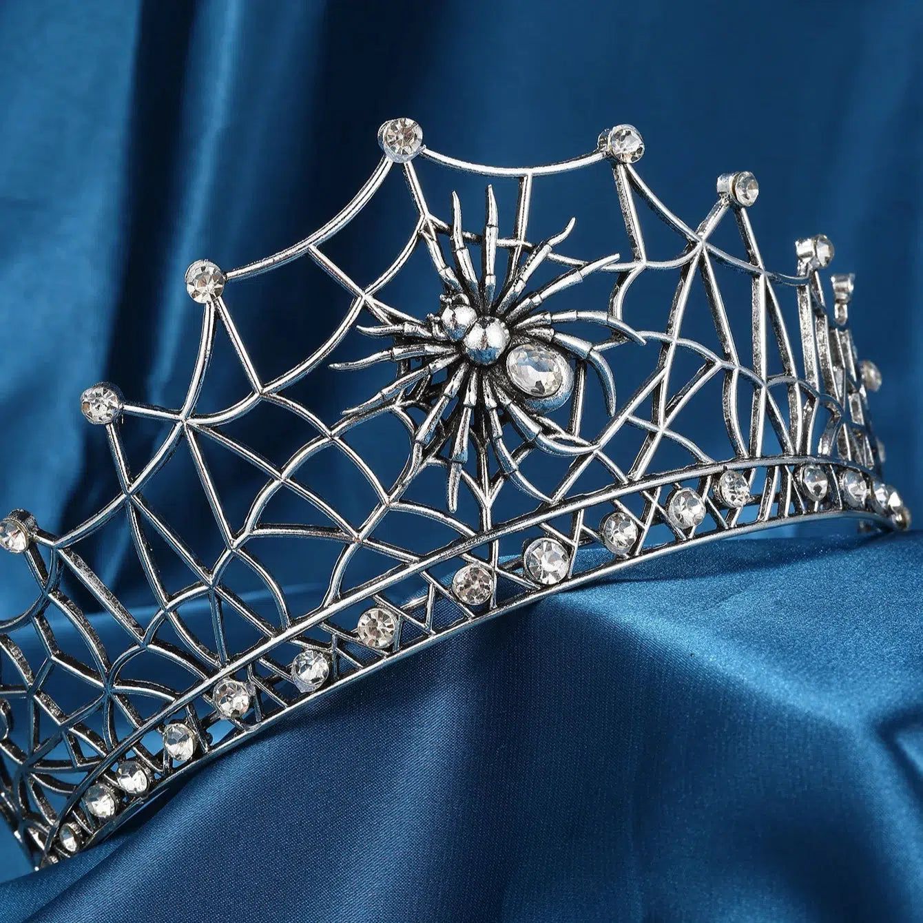 Gothic Spider Crystal Crown Witchy Tiaras for Halloween - Gothic Hair Accessories-MoonChildWorld