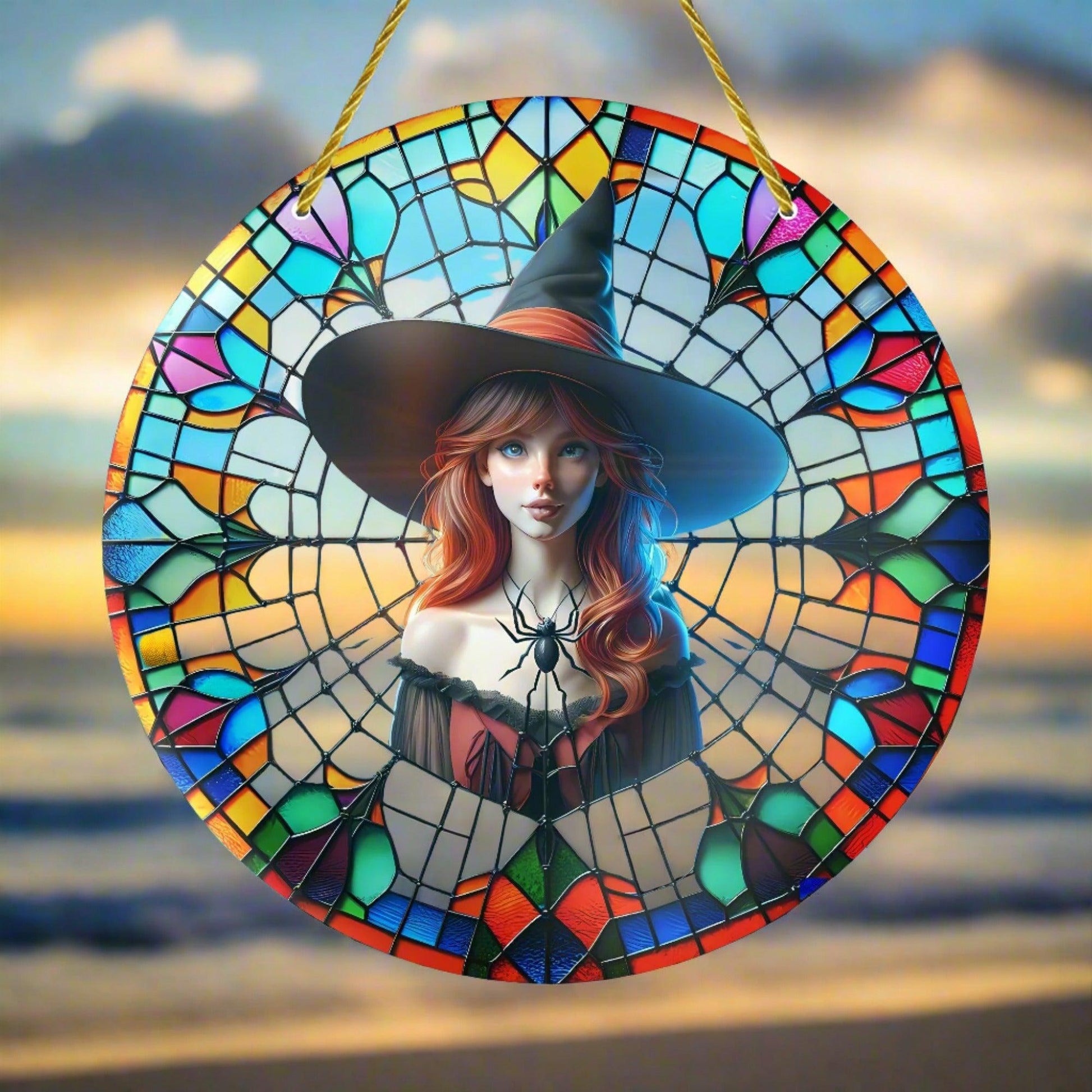 Mystic Witch Suncatcher Halloween Window Decorations-MoonChildWorld