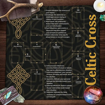 Cross Celtic Cross Pagan Altar Cloth Wicca Tarot Card Tablecloth Divination Cloth Witchcraft Astrology Supplies