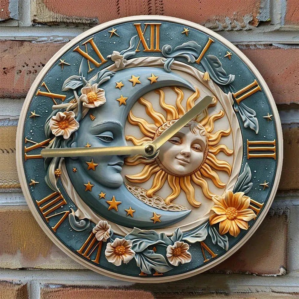 Celestial Sun Moon Wall Clock-MoonChildWorld