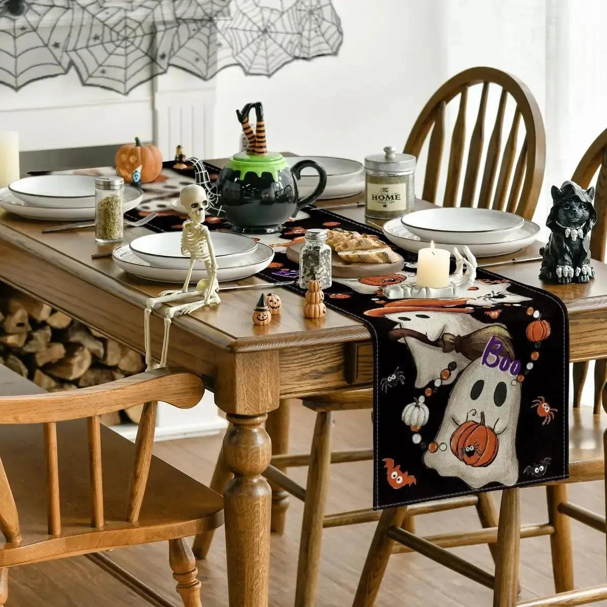 Halloween Table Runner - Spooky Ghost Witchy Table Runner for Witch Home Decor-MoonChildWorld