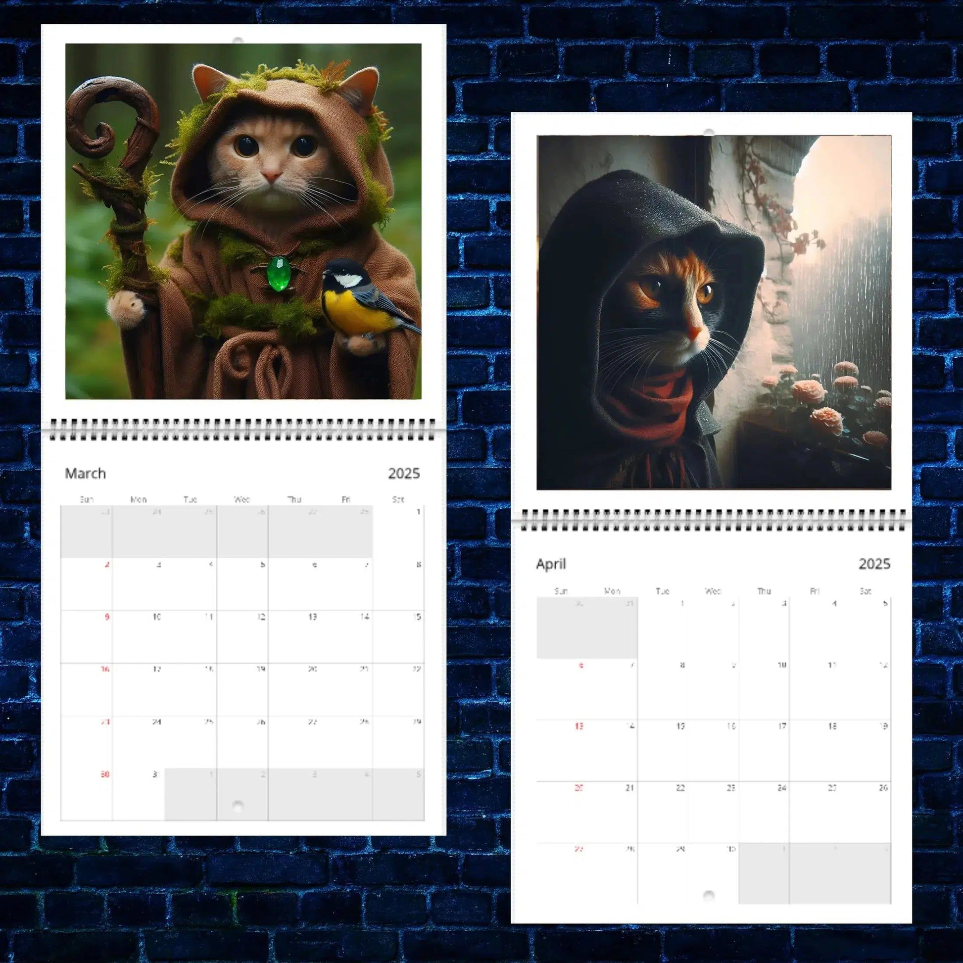 2025 Medieval Exploration Cat Calendar Wizard Cat 2025 Calendar-MoonChildWorld