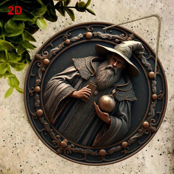 Enchanting Witch and Raven Gothic Metal Sign Halloween Decor