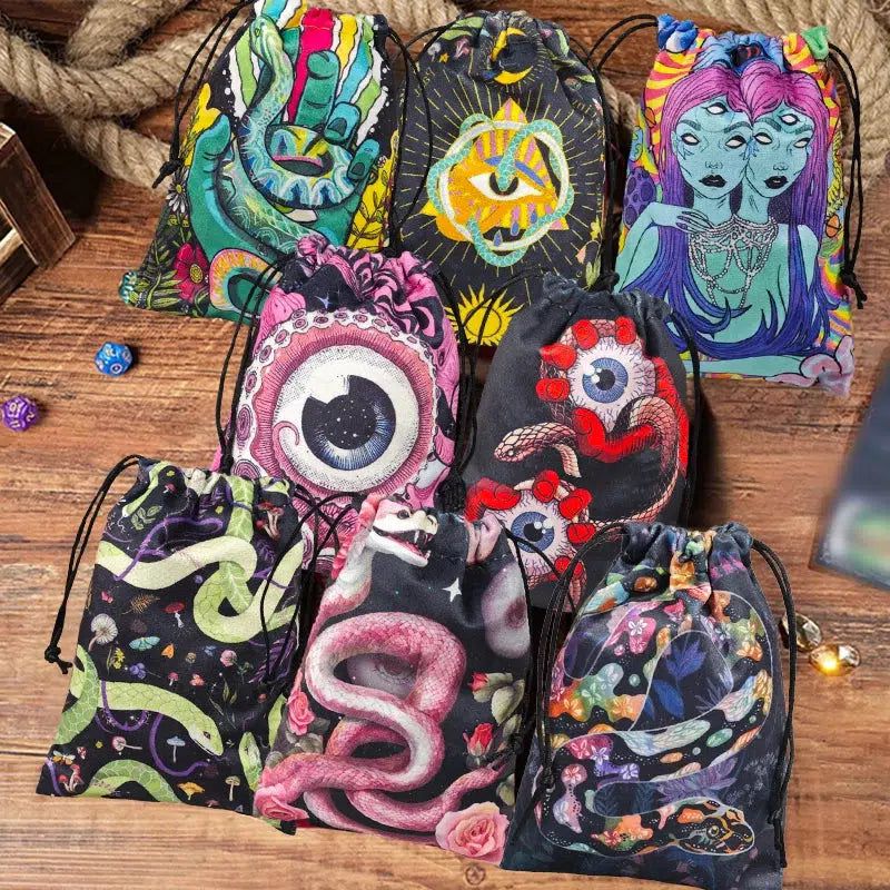 Velvet Tarot Card Storage Bag Witch Snake Tarot Pouch-MoonChildWorld