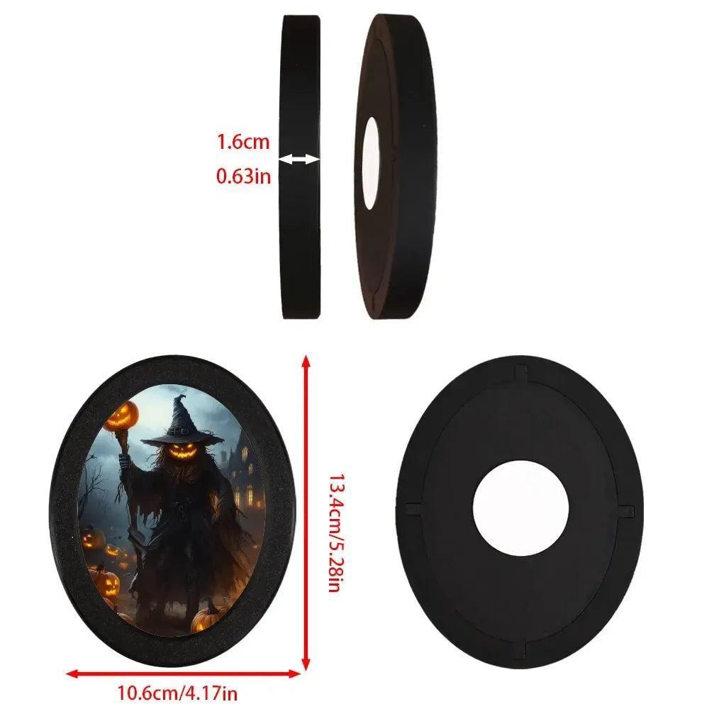 Headed Wizard Wooden Oval Frame - Gothic Witch Oval Wall Art - Halloween Wall Decoration-MoonChildWorld
