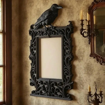 Dark Style Raven Shaped Photo Frame Gothic Home Decoration-MoonChildWorld