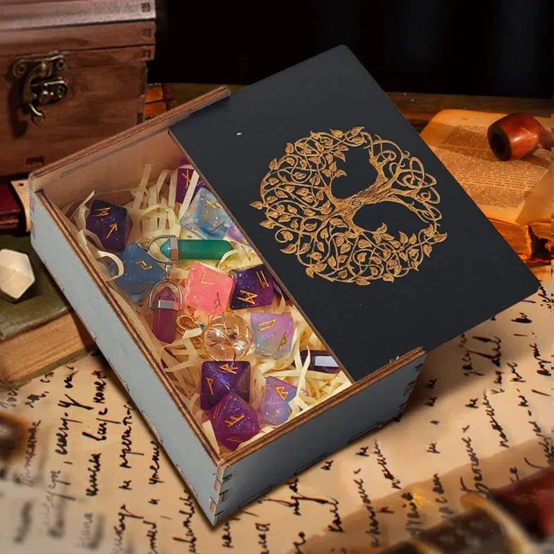 Witch Wood Storage Box Tarot Cards Storage Box Crystal Jewelry Box-MoonChildWorld