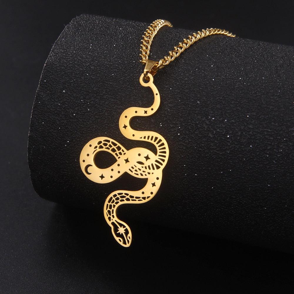 Gothic Snake Necklace Witchy Jewelry-MoonChildWorld