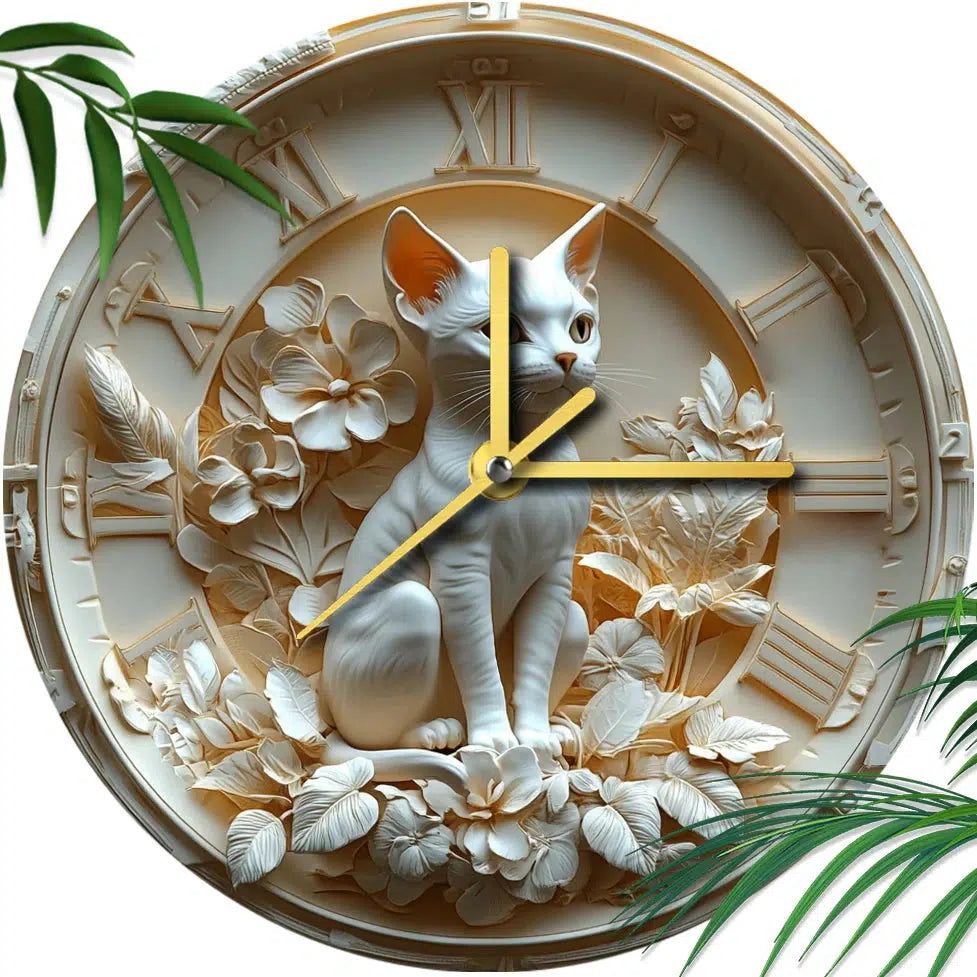 Siamese Cat Wall Clock for Cat Lovers-MoonChildWorld