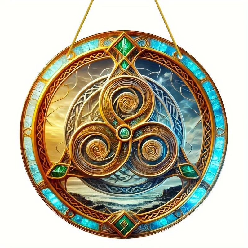 Celtic Knot Suncatcher Pagan Acrylic Sign Witchcraft Window Art-MoonChildWorld