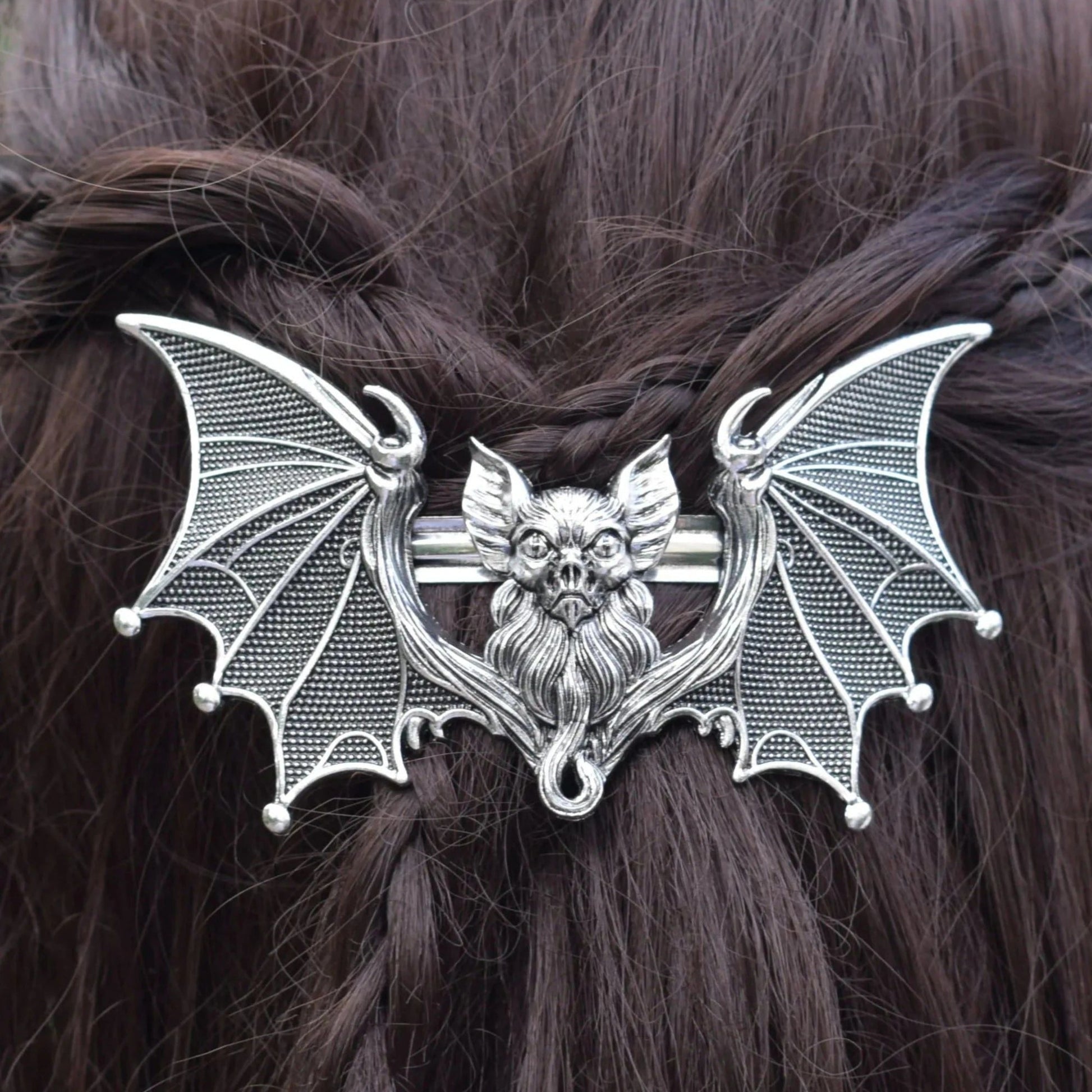 Gothic Bat Hairpin Halloween Bat Barrette Barrette Witchy Hair Accessory-MoonChildWorld