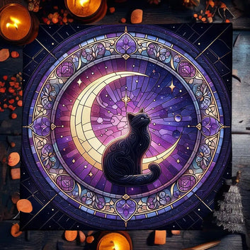 Witchy Cat Tarot Tablecloth Wicca Altar Cloths Witchcraft Divination Tarot Table Cloth