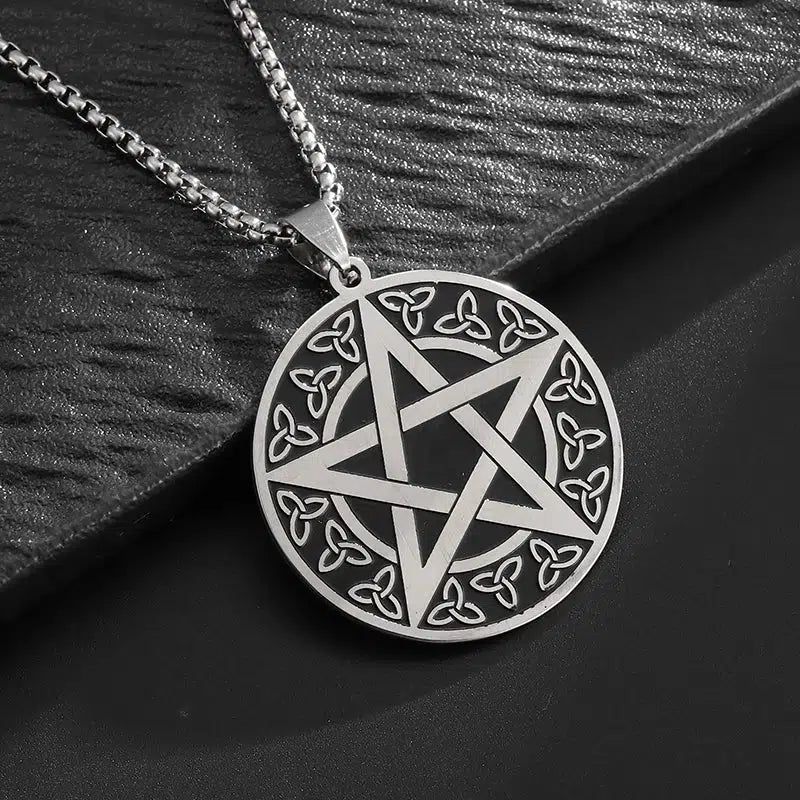 Pentagram Celtic Knot Witchcraft Necklace Amulet Jewelry-MoonChildWorld