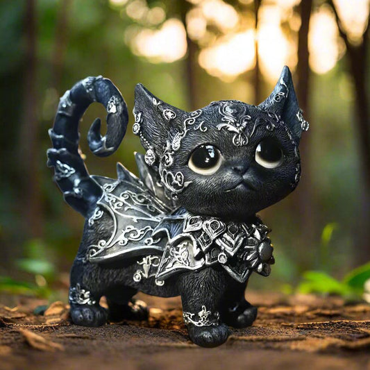 Halloween Black Cat Statue Gothic Ornament Witch Home Decor