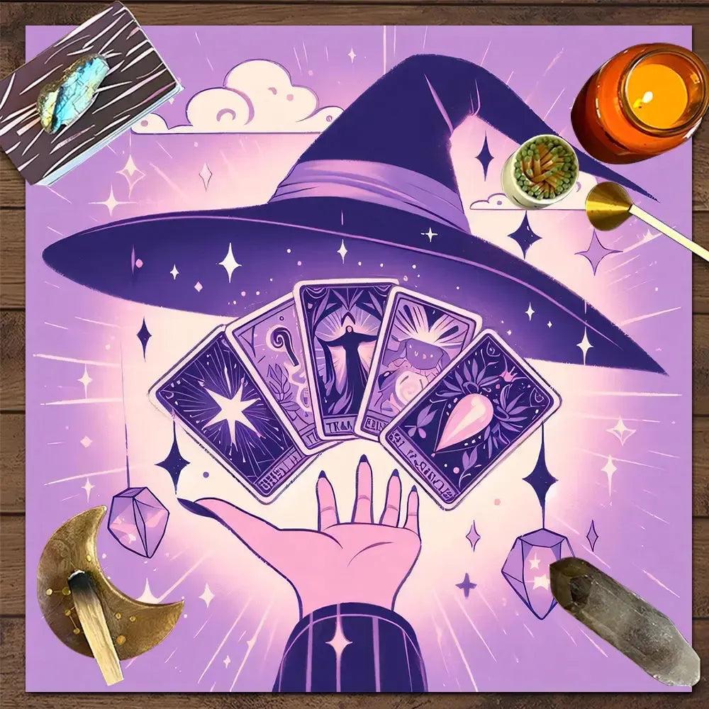 Mystic Witch Tarot Tablecloth Pagan Altar Cloth Wicca Divination Cloth-MoonChildWorld