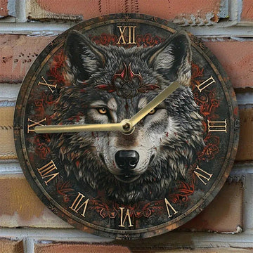 Gothic Wolf Wall Clock Mystic Wall Decor-MoonChildWorld