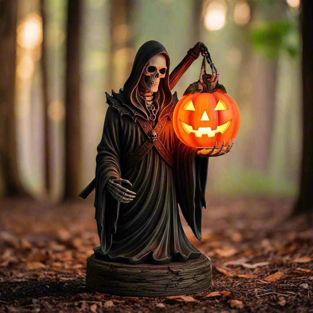 Halloween Pumpkin Night Light - Gothic Skeleton Ghost Witch LED Lamp Home Decor-MoonChildWorld