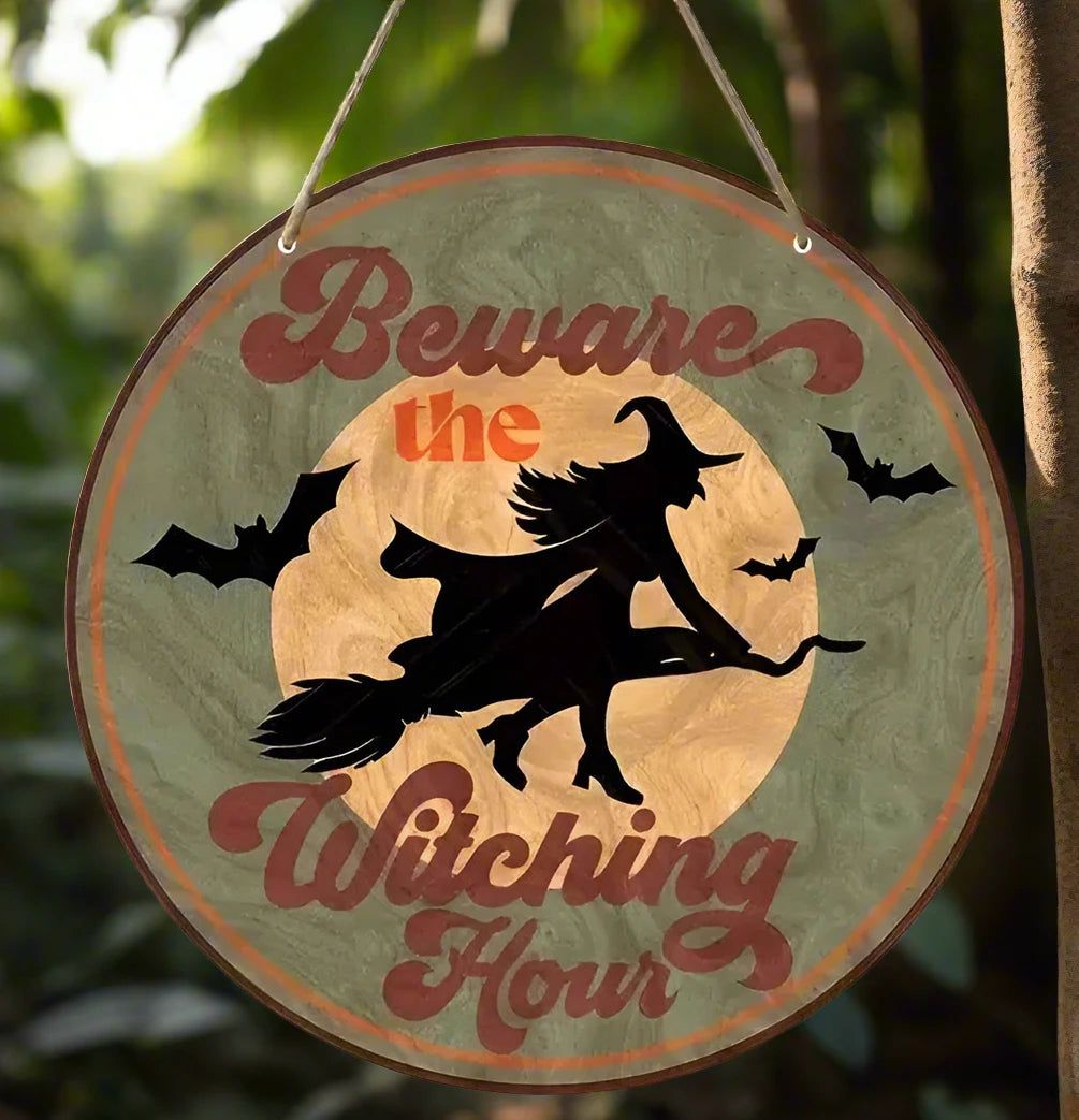 Vintage Wooden Sign Halloween Hanging Sign Gothic Wood Sign-MoonChildWorld