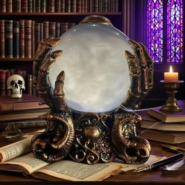 Crystal Ball Halloween LED Light Gothic Witch Lamp Desk Decorations for Witch Home Decor-MoonChildWorld
