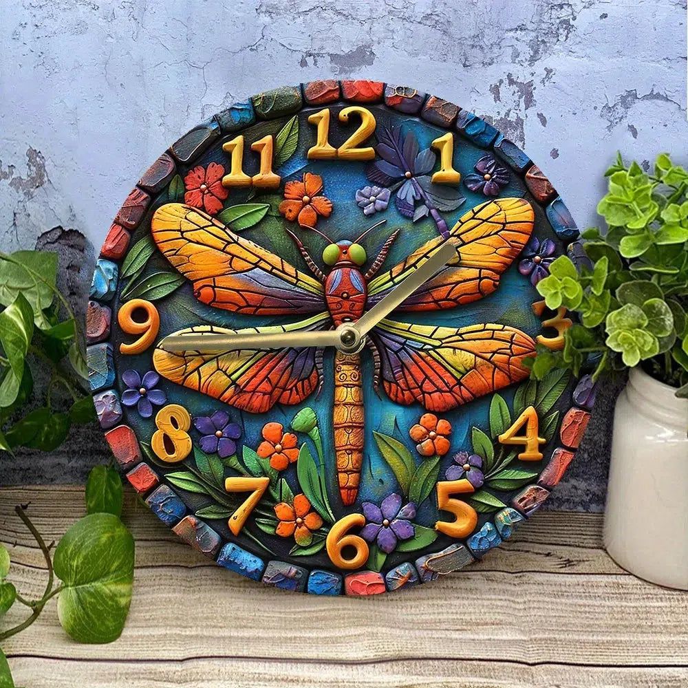 Silent Dragonfly Wall Clock-MoonChildWorld