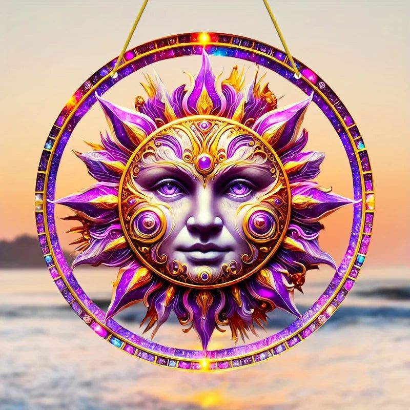 Sun Goddess Suncatcher Celestial Sun Acrylic Sign Celestial Window Hanging-MoonChildWorld