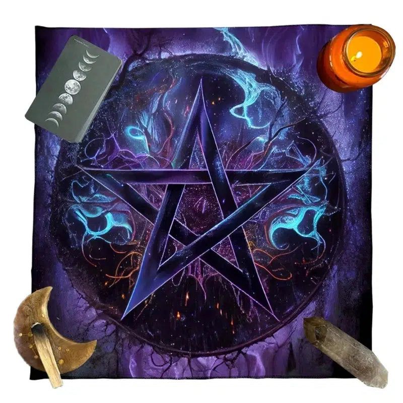 Pentacle Wicca Altar Cloth for Spiritual Practice Tarot Witch Tablecloth-MoonChildWorld