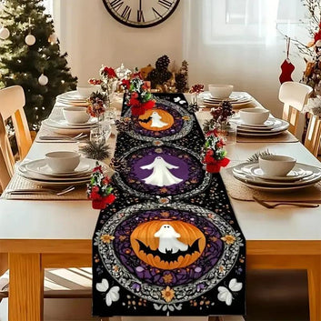 Halloween Table Runner - Spooky Ghost Witchy Table Runner for Witch Home Decor