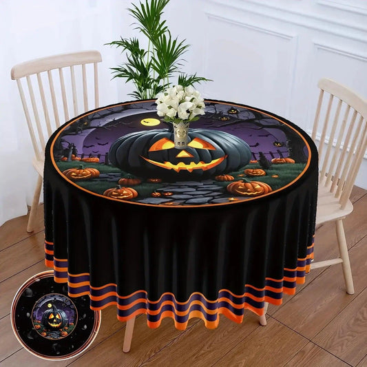 Halloween Spooky Pumpkin Tablecloth for Witchy Halloween Home Decor