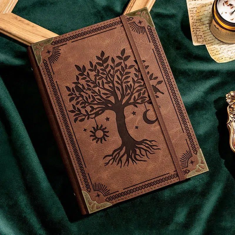 Mystical Sun Moon Journal Pagan Tree of life A5 Thickened Notebook-MoonChildWorld