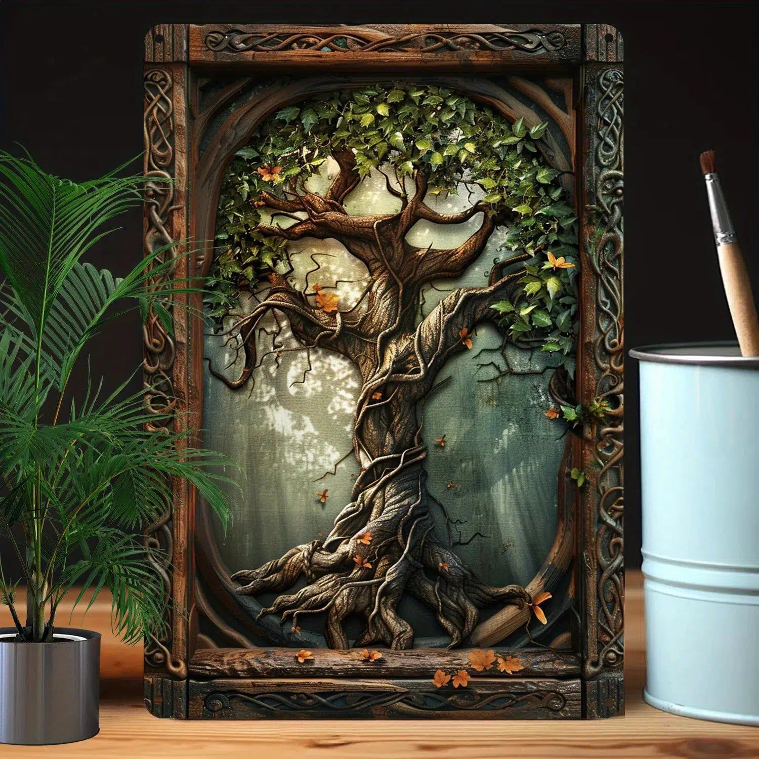 Tree of Life Metal Wall Art Wicca Tree of Life Decorative Sign for Pagan Wall Decor-MoonChildWorld