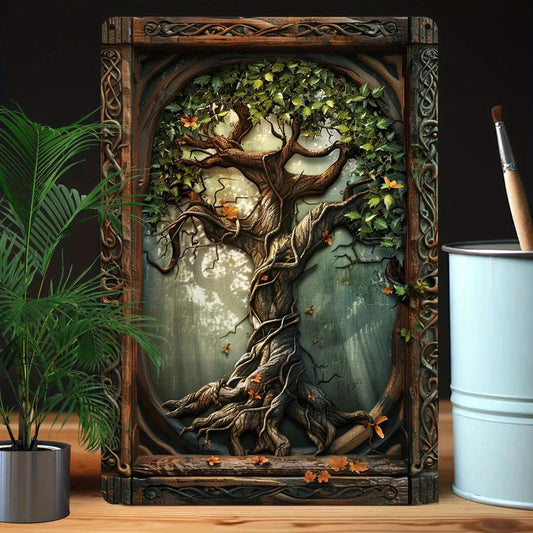 Tree of Life Metal Wall Art Wicca Tree of Life Decorative Sign for Pagan Wall Decor