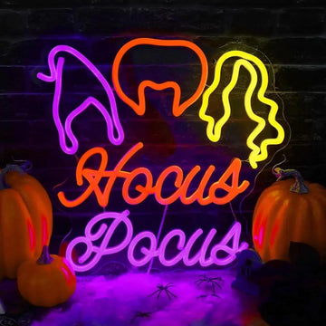 Hocus Pocus Neon Signs Witch Neon Lights for Halloween Wall Decor-MoonChildWorld