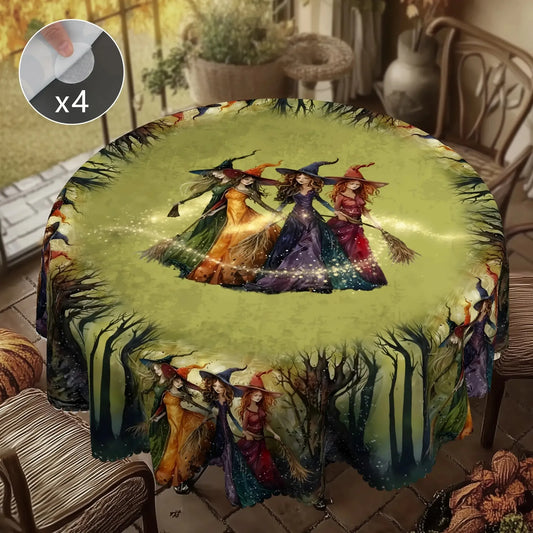 Hocus Pocus Gothic Witch Halloween Tablecloth - Spooky Table Decoration Tablecloth