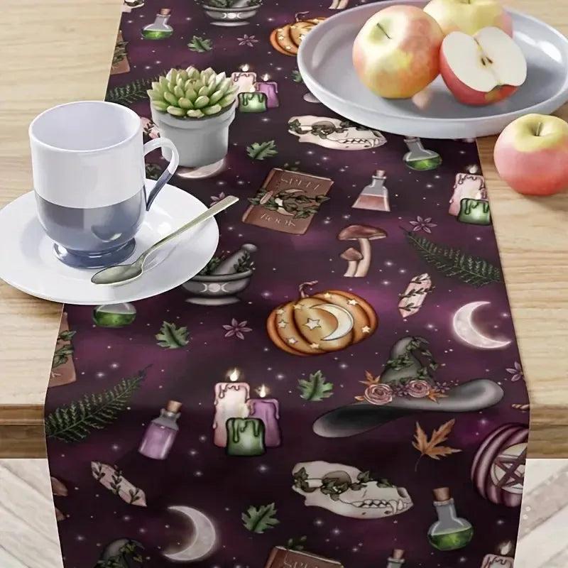 Witch Halloween Themed Table Runner for Witchy Home Decor-MoonChildWorld