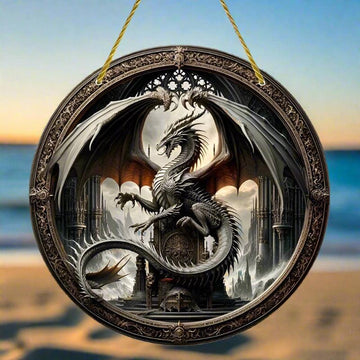 Vintage Dragon Suncatcher Dragon Acrylic Sign Dragon Window Decor-MoonChildWorld