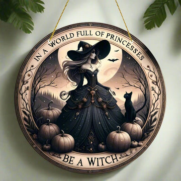 Mystic Witch Acrylic Round Sign Gothic Halloween Decor-MoonChildWorld