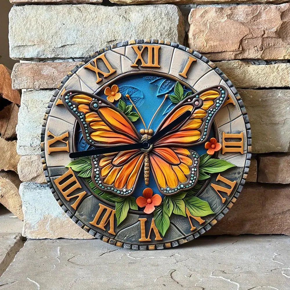 Vintage Butterfly Wall Clock-MoonChildWorld