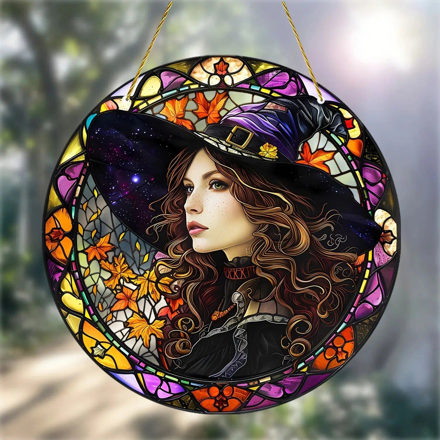 Mystic Witch Suncatcher For Halloween Witchy Window Hanging-MoonChildWorld