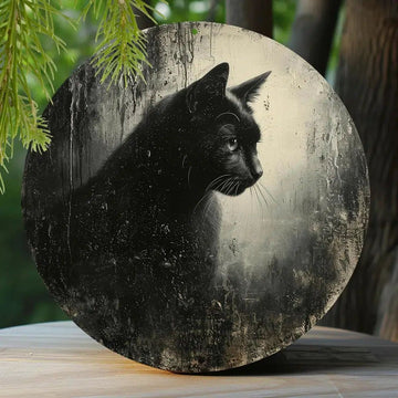 Black Cat Metal sign Gothic Home Decor-MoonChildWorld