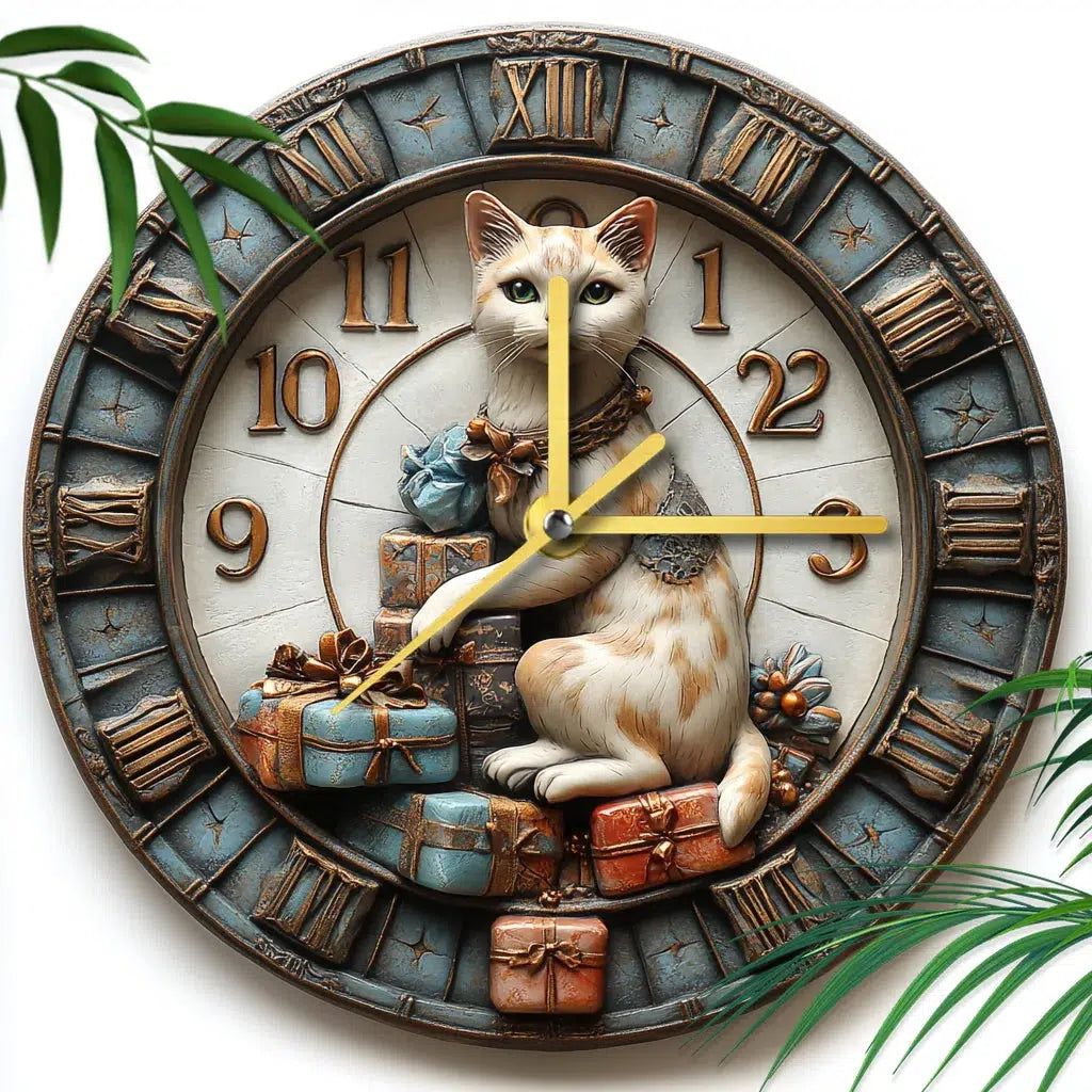 Sphynx Cat Wall Clock for Cat Lovers Christmas Decorations-MoonChildWorld