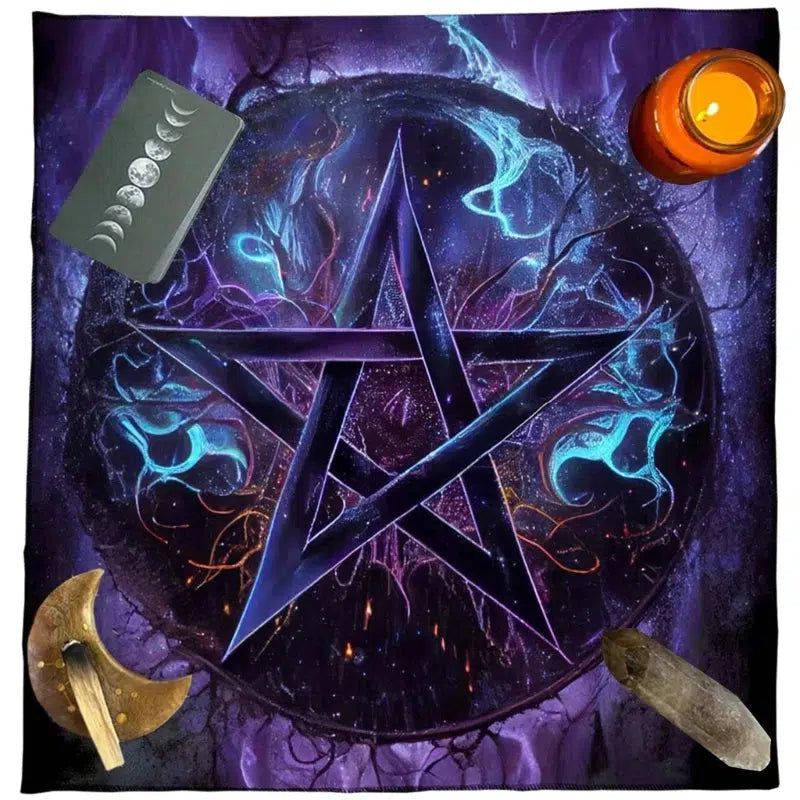Pentacle Wicca Altar Cloth for Spiritual Practice Tarot Witch Tablecloth-MoonChildWorld